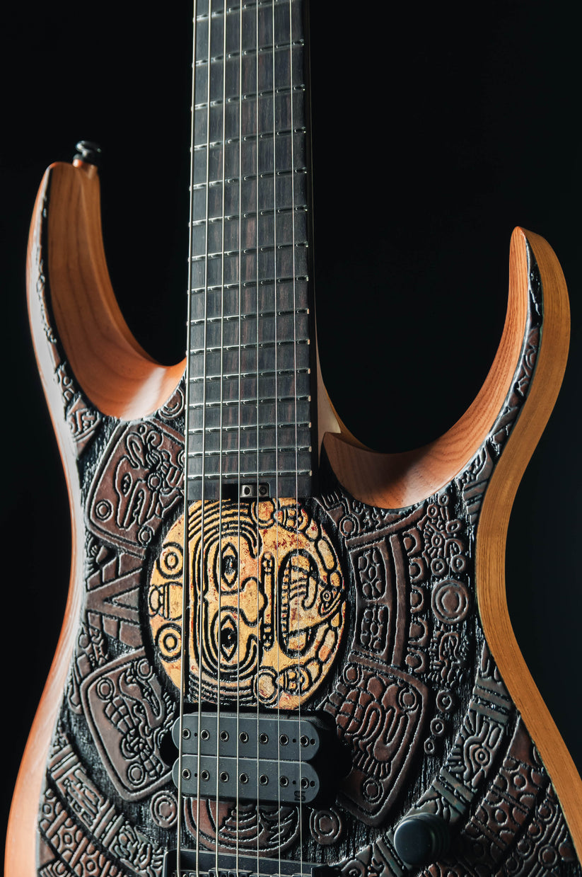 CustomShop - Dino Aztec 7 String – Ormsby Guitars
