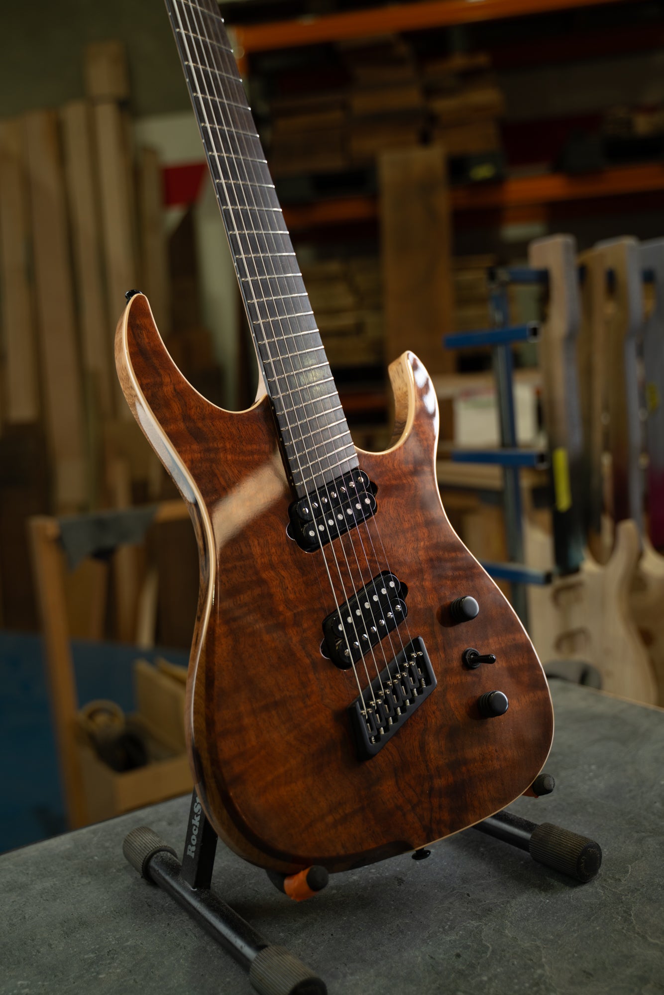 CustomShop - Figured Walnut 7 String Hypemachine – Ormsby Guitars