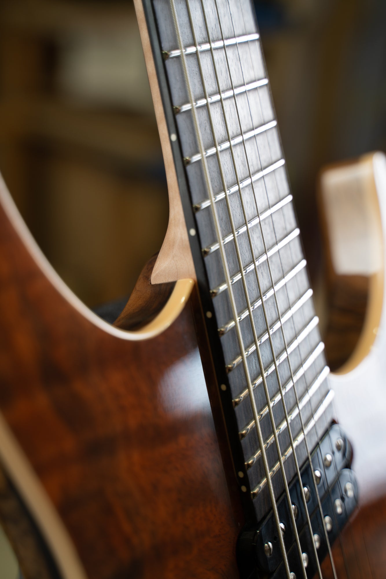CustomShop - Figured Walnut 7 String Hypemachine – Ormsby Guitars