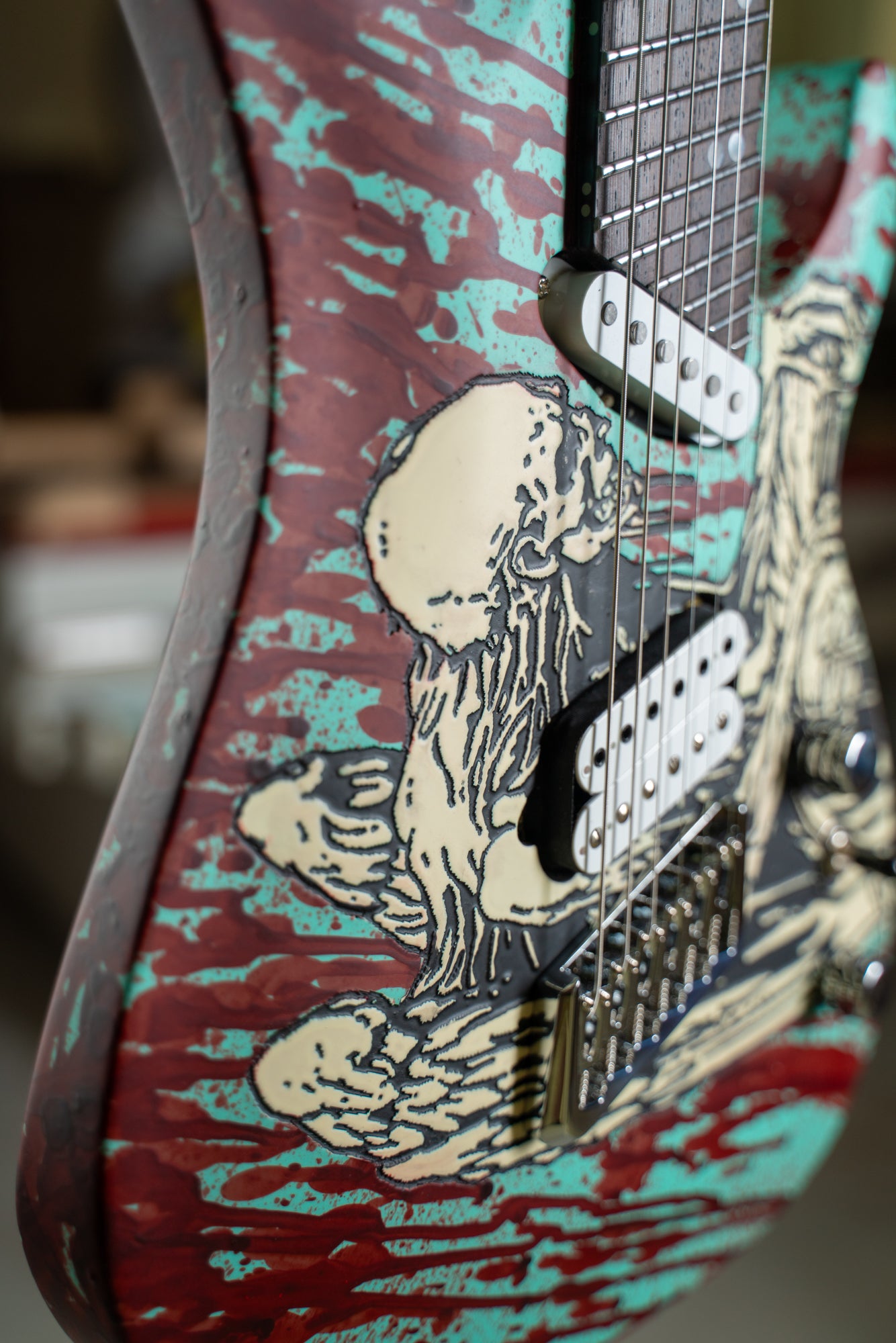 Art Series 'Death of Lucifer' - SX GTR 7 String (Seafoam)