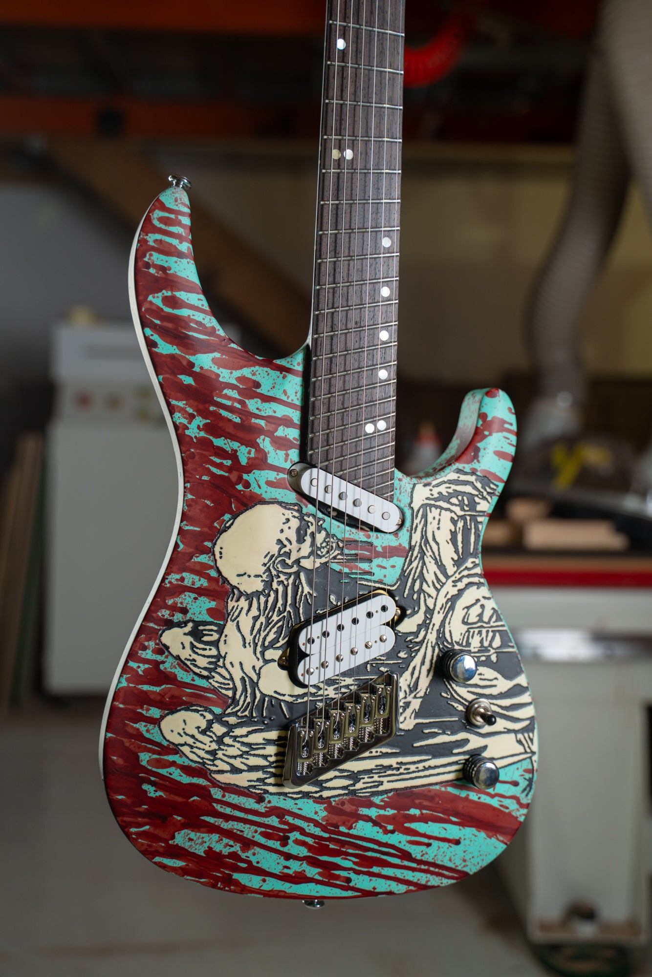 Art Series 'Death of Lucifer' - SX GTR 7 String (Seafoam)